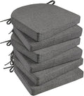 Basic Beyond Chair Cushions for Dining Chairs 6 Pack, Kitchen Chair Cushions with Ties and Non Slip Backing, 16 x 16 inches Chair Pads for Dining Chairs (Dark Grey) by BasicBeyond