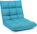 Giantex Adjustable Floor Gaming Sofa Chair 14-Position Cushioned Folding Lazy Recliner High Resilience Sponge, Breathable Cotton & Linen Fabric Sleeper Bed Couch Recliner by GIANTEX