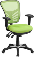 Flash Furniture Mid-Back Green Mesh Multifunction Executive Swivel Ergonomic Office Chair with Adjustable Arms by FlashFurniture