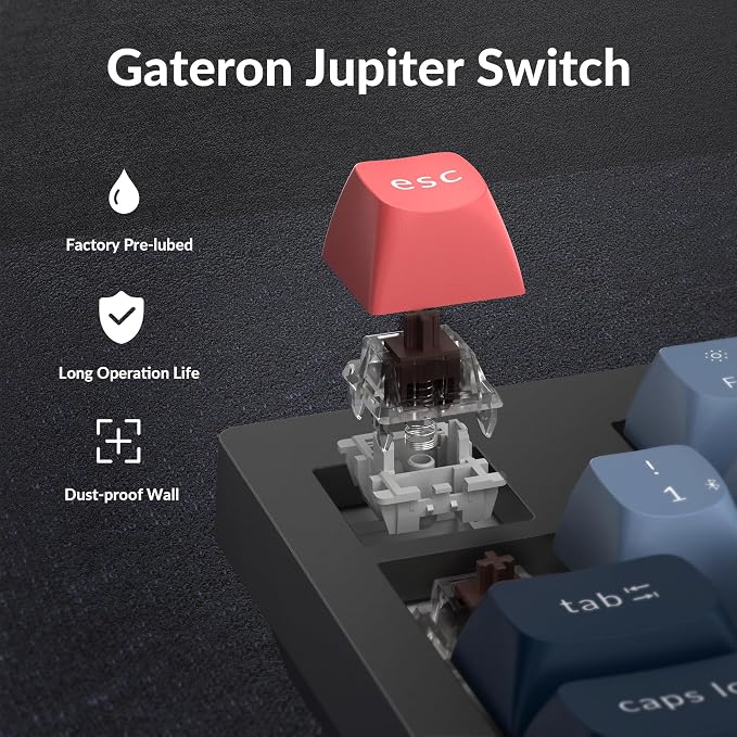 Keychron V5 Max Custom Wireless Mechanical Gaming Keyboard with Number Pad, 96% Layout QMK/VIA 2.4 GHz/Bluetooth 5.1/Wired, RGB Backlit Hot-Swappable Gateron Brown Switch for Mac Windows Linux - Image 6