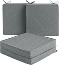 Outdoor Chair Cushions, Set of 4, 18.5 x 16 Inch, Dark Grey | Water Resistant, Fade Resistant, Patio Furniture Seat Replacement, Removable Cover with Zipper, Non-Slip Bottom with Ties by Unknown