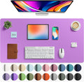 Aothia Faux Leather Desk Mat - Large Mouse Pad, Non-Slip PU Leather Blotter, Waterproof Writing Surface for Office and Home (Iris Violet, 40" x 24") by Aothia