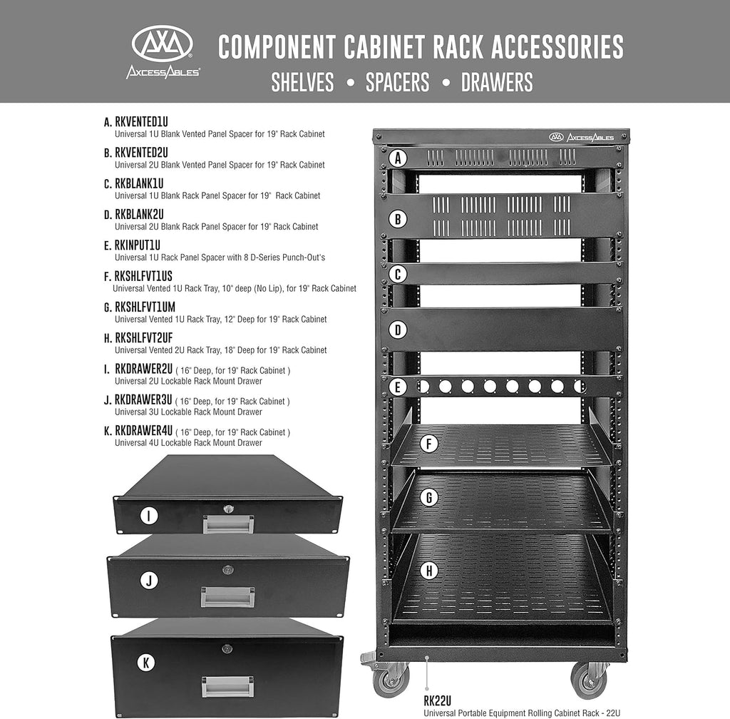 AxcessAbles 8 Port 1U D-Series Rack Panel for 19 Inch AV & Audio Racks – Punch-Out XLR Patch Panel Compatible with XLR Speakon HDMI Ethercon Neutrik Connectors – Metal Rack Mount Component Panel - Image 8