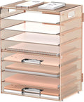 9-Tier Paper Organizer for Desk, Metal Letter Tray with Handles, Gold Rose | Desk File Organizer with Removable Trays for Sorting Files, Folders, Mail and Printer Paper at Home, School or Office by DALTACK
