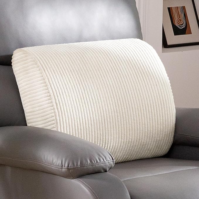 Lumbar Support Pillow for Recliner Chair/Accent Chair/Couch, Extra Large Memory Foam Back Support Cushion for Elderly, Recliner Cushions for Back Rest, Pain Relief, Reading, Washable Cover, Beige by HIGOGOGO