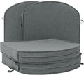 Outdoor Chair Cushions D Shaped, Set of 4, 17 x 16 Inch, Dark Grey | Water Resistant, Fade Resistant, Patio Furniture Seat Chair Pads Replacement with Ties, Non-Slip Bottom, Removable Cover by Unknown