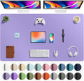 Aothia Faux Leather Desk Mat Mouse Pad, 63" x 24", Light Purple by Aothia