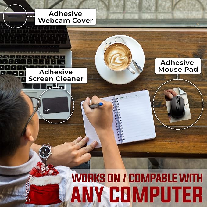 Mouse Pad Adhesive Bottom - Sticks to Any Surface - Portable - Webcam Covers and Screen Cleaner Included (CAN DO IT) - Image 3