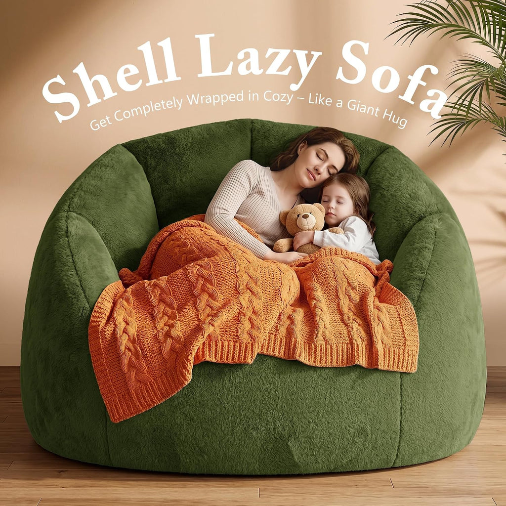 Gericco Giant Bean Bag Chair for Adults, Oversized Shell Shape Bean Bag - Image 3