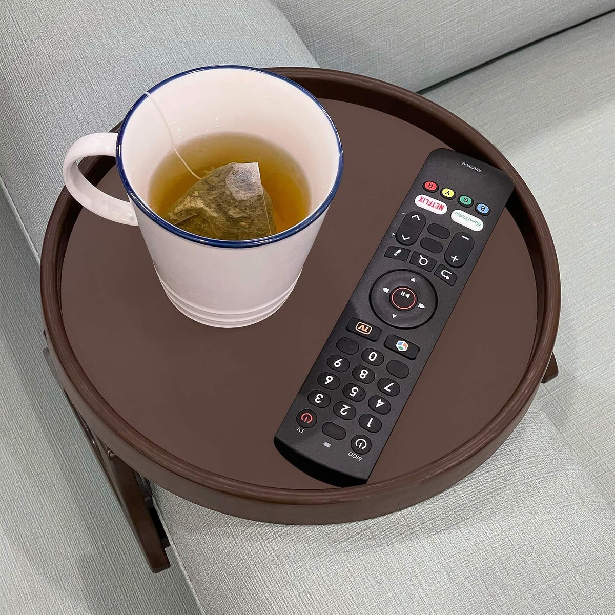 NDL Sofa Armrest Clip Table – No-Slip Couch Tray for Drinks, Snacks, Remote, Gamepads, Adjustable Armchair Table for Living Room, Bedroom, Dorm – Fits Most Armrests - Image 2