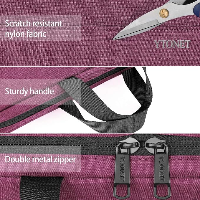 Ytonet Laptop Case 16 inch, 15-15.6 Inch Laptop Sleeve Cover with Handle | Compatible with HP Dell Lenovo Asus Notebooks, Computer Carrying Case, TSA, Protective, Slim, for Women, Purple Red - Image 8