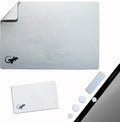 Mouse Pad Adhesive Bottom - Sticks to Any Surface - Portable - Webcam Covers and Screen Cleaner Included (Silver) by GeckoTravelTech