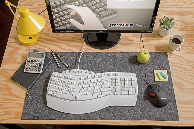 Perixx PERIBOARD-512W Periboard-512 Ergonomic Split Keyboard - Natural Ergonomic Design - White - Bulky Size 19.09"X9.29"X1.73", US English Layout - Image 7