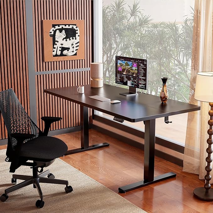 ErGear 48 X 24 Inch Height Adjustable Electric Standing Desk, Black | Smooth Height Adjustment, 4 Memory Presets, One-Touch Control, Stable Steel Frame, 176 lbs Capacity, Easy Assembly - Image 2