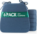 kingphenix Chair Cushions for Dining Chairs, Set of 6, 2.5 Inches Thick | High-Density Foam Kitchen Chair Cushions with Ties, Non-Slip Bottom and Removable Machine-Washable Covers, Navy Blue by kingphenix