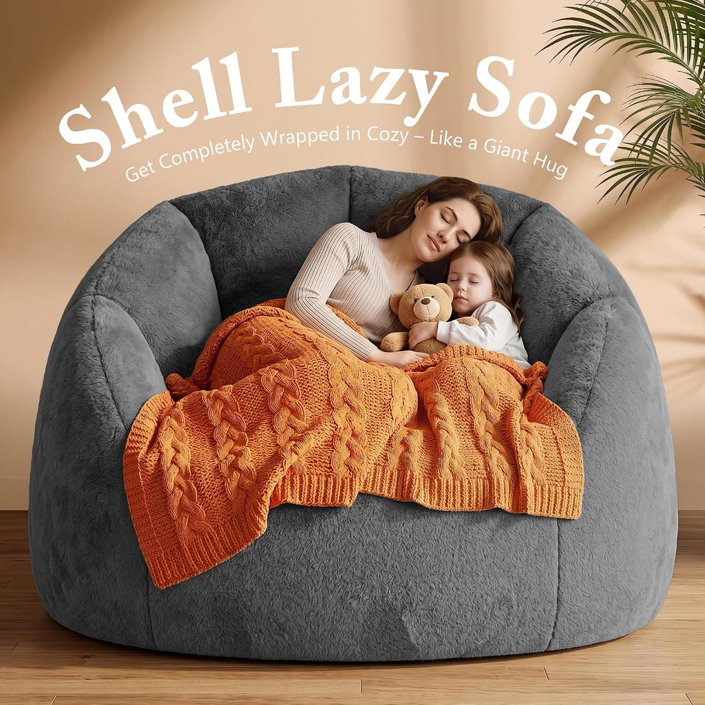 Gericco Giant Bean Bag Chair for Adults, Oversized Shell Shape Bean Bag - Image 3