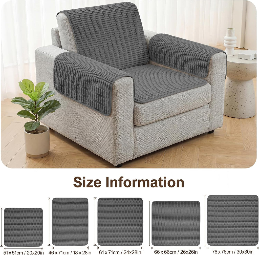 Foxdecor Couch Arm Covers for Sofa Arm Chair Covers Set of 2 - Image 6