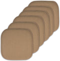 Sweet Home Collection Cushion Memory Foam Chair Pads Honeycomb Nonslip Back Seat Cover 16" x 16" 6 Pack Taupe by SweetHomeCollection