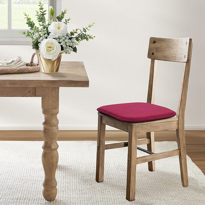 Shinnwa Kitchen Seat Cushions Set of 4, Non Slip Dining Chair Cushions, U-Shaped Indoor Chair Pads, 4 Pack, 15 x 16 Inches, Burgundy - Image 6