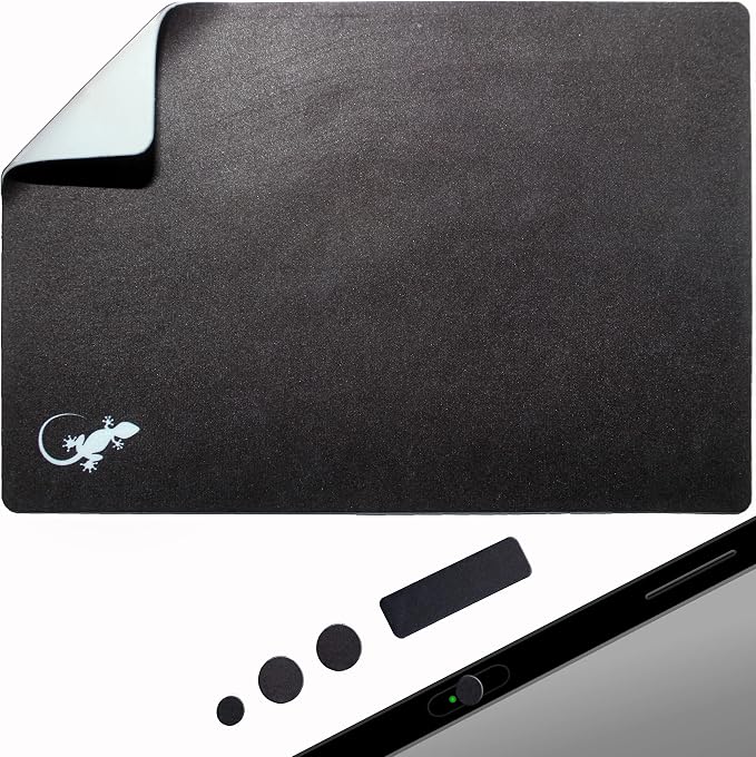 Mouse Pad Adhesive Bottom - Peel and Sticks to Any Surface - Travel Large Size - Portable (XL - Black) by GeckoTravelTech