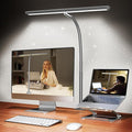Airlonv LED Desk Lamp with Clamp, 17" Stepless Dimming Light, Grey | 2700K-6500K, 100 LEDs, 360° Gooseneck, Fits Up to 30" Monitors, Flicker-Free Lighting for Home Office, Study& Workbench by Airlonv
