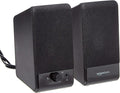 Amazon Basics USB-Powered Computer Speakers with Volume Control for Desktop or Laptop PC, Compact Size, Headphone Jack, Portable, Plug-N-Play, Black by AmazonBasics