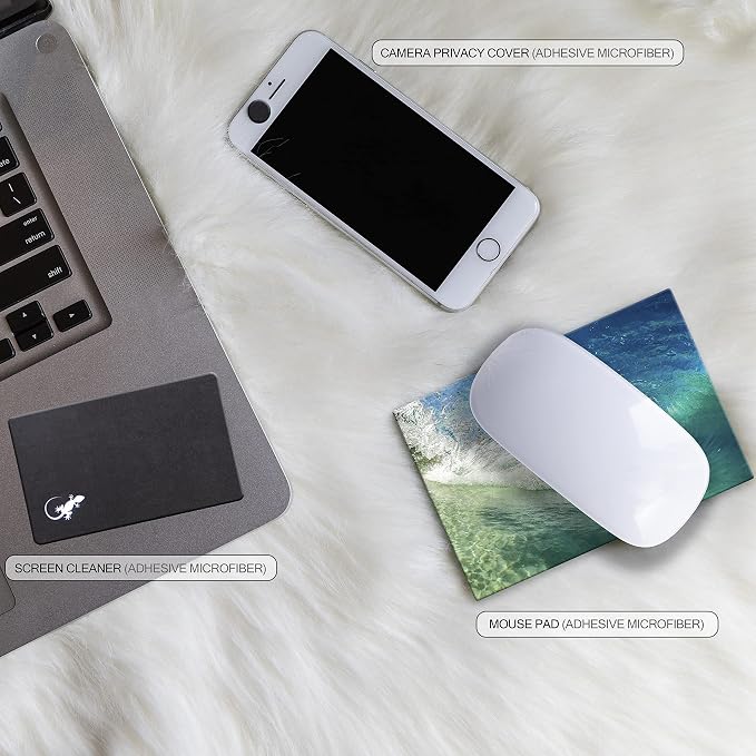 Mouse Pad Adhesive Bottom - Sticks to Any Surface - Portable - Webcam Covers and Screen Cleaner Included (5 Pack - TOP Picks) - Image 7