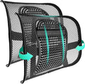 Samyoung 2-Pack Mesh Lumbar Support for Office Chair and Car Seat | 12 x 16 Inch Breathable Double-Layer Mesh Back Support with Elastic Chair Strap & Support Beads for Firm, Comfortable Support by Samyoung