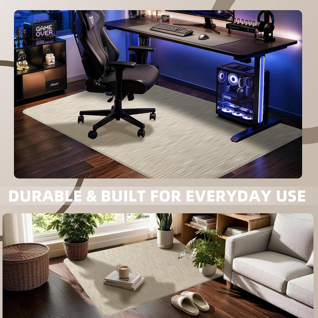 Office Chair Mat for Hardwood Floor 36" x 48", Oatmeal PVC Floor Protector - Image 7
