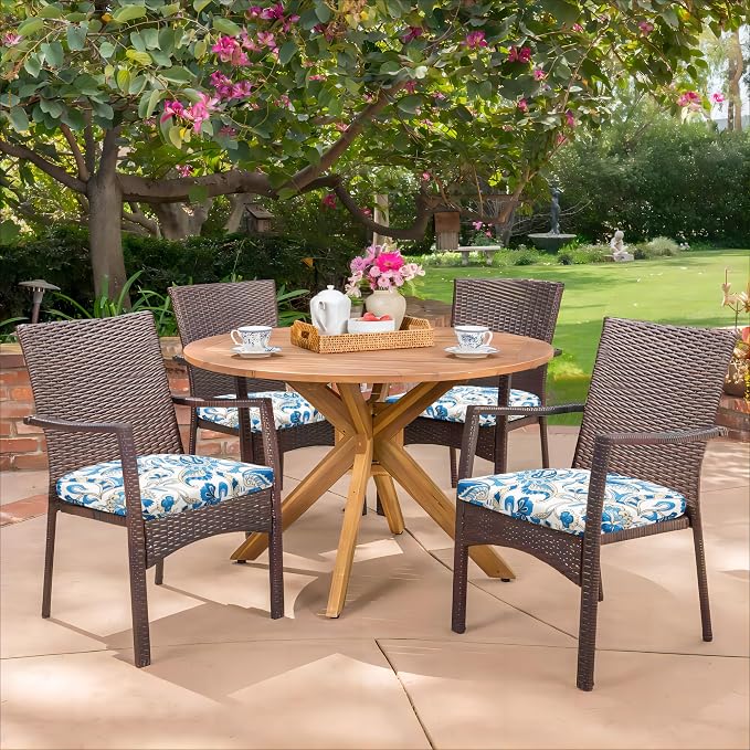 HARBOREST Outdoor Chair Cushions Set of 4, Water Resistant Patio Chair Cushions with Ties, Outdoor Seat Cushions for Patio Furniture, 17"x16"x2", Blue Butterfly - Image 7
