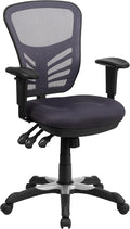 Flash Furniture Mid-Back Dark Gray Mesh Multifunction Executive Swivel Ergonomic Office Chair with Adjustable Arms by FlashFurniture