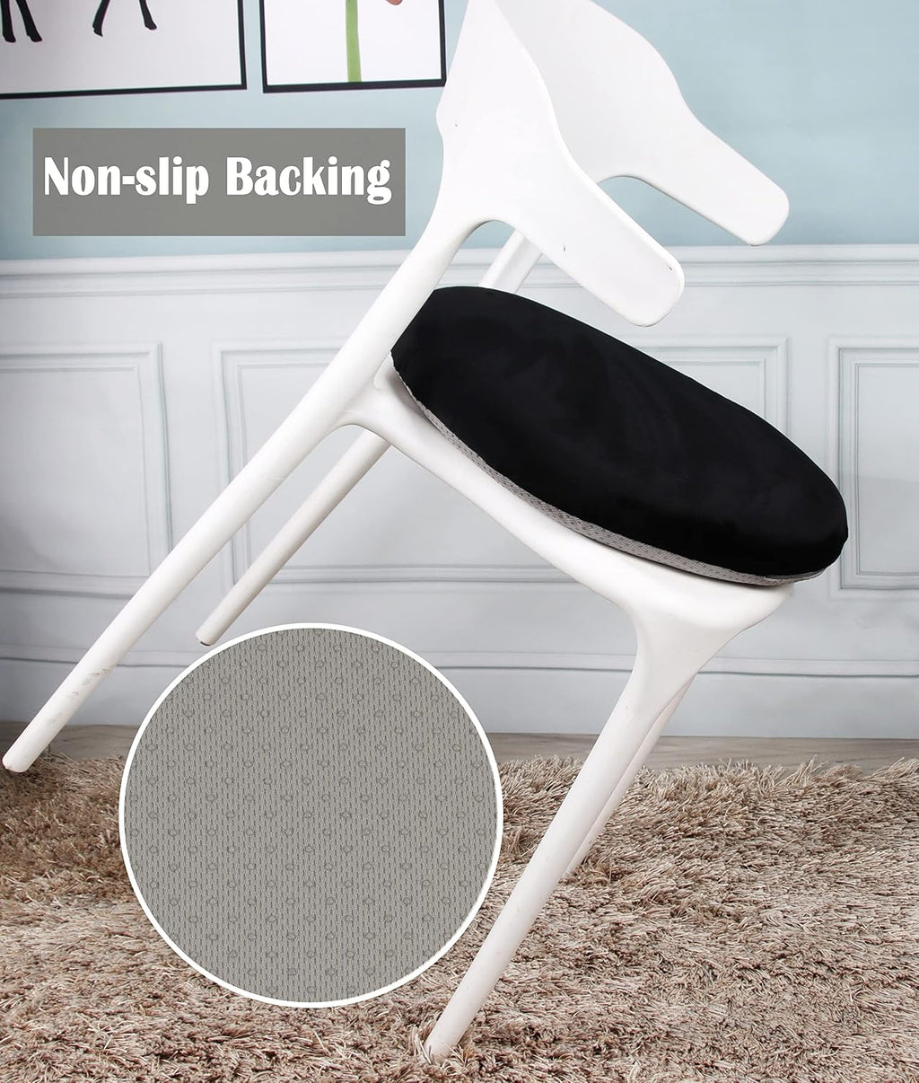 Sigmat Memory Foam Seat Cushion Anti-Slip Round Chair Pad 18 in Black - Image 6