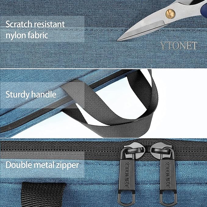 Ytonet 17 17.3 Inch Laptop Sleeve Case, Laptop Carrying Case with Handle | Compatible with MacBook HP Dell Lenovo Surface Asus Acer Notebooks, Water Resistant, Gifts for Men Women and Mom, Deep Teal - Image 5