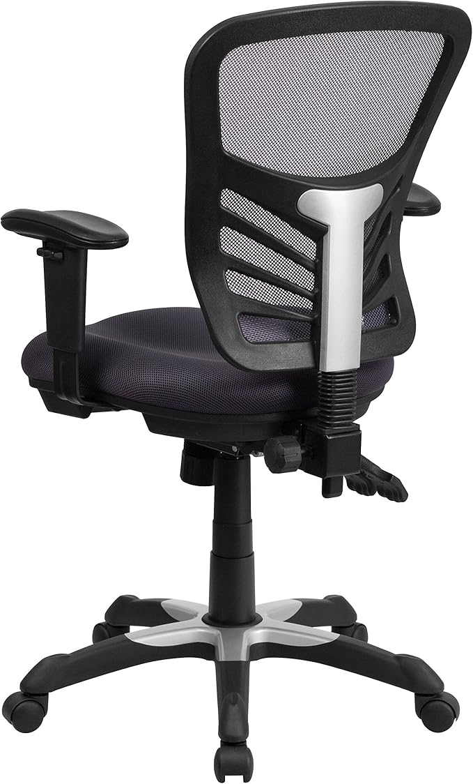 Flash Furniture Mid-Back Dark Gray Mesh Multifunction Executive Swivel Ergonomic Office Chair with Adjustable Arms - Image 5