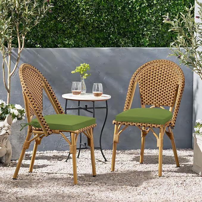 HARBOREST Outdoor Chair Cushions Set of 2, Water Resistant Patio Chair Cushions with Ties, Outdoor Seat Cushions for Patio Furniture, 17"x16"x2", Grass Green - Image 7