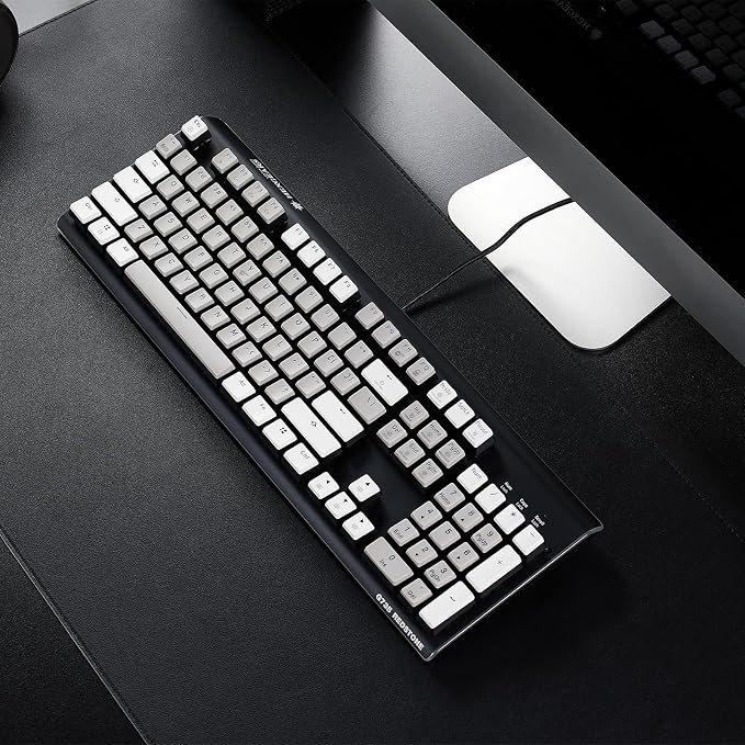 Hexgears GK735 Wired Full Size Mechanical Keyboard, Aluminum Housing Built for Gamers w/Kailh Box Brown Switch, White Backlit + Surrounded by RGB Light Strip, 104 Keys Gaming Keyboard for PC/Mac - Image 4