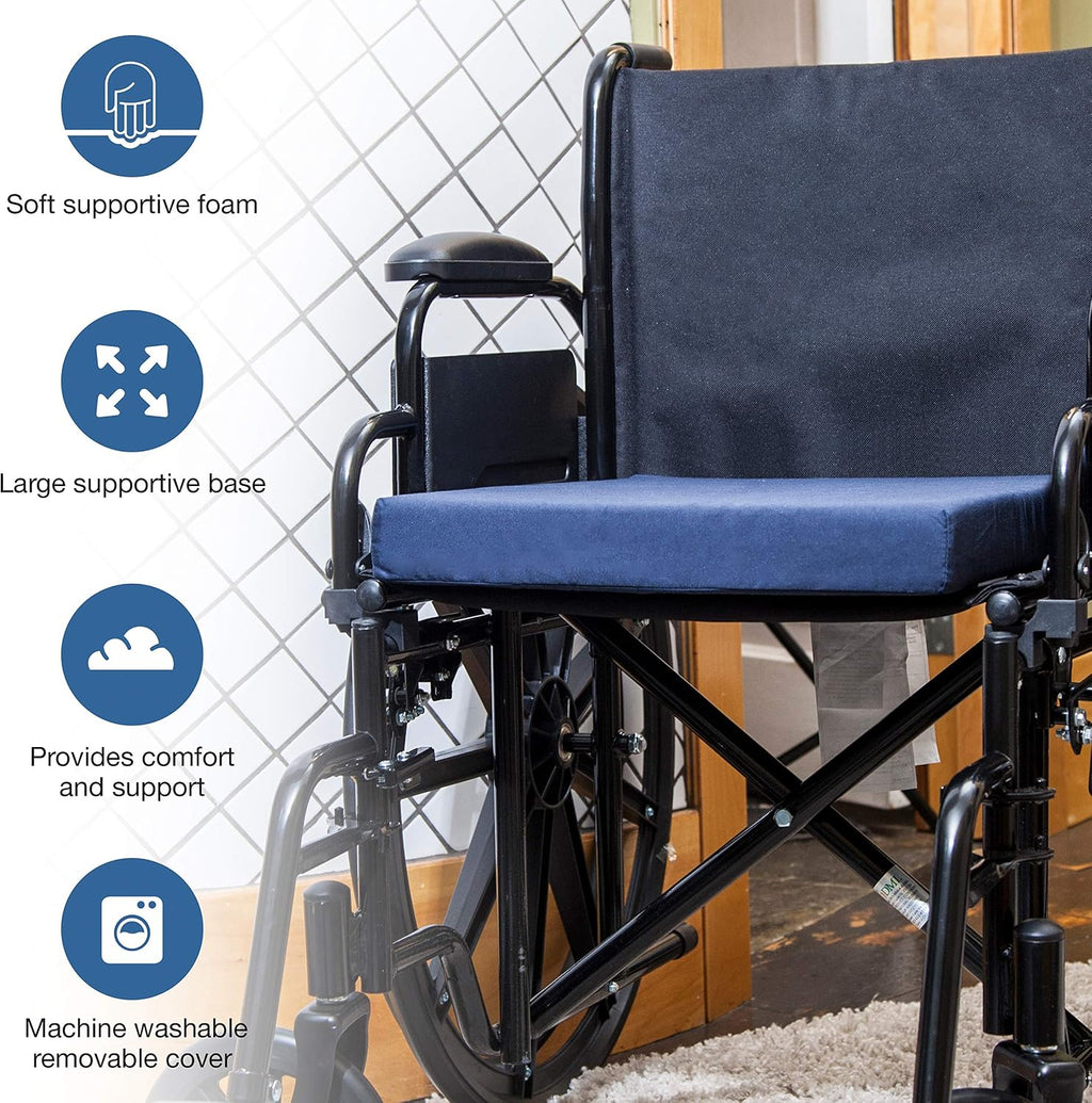 DMI Seat and Chair Cushion for Office Chairs, Wheelchairs, Scooters, Kitchen Chairs or Car Seats, for Support and Height While Reducing Stress on Back, Tailbone or Sciatica, 2 in - Image 2