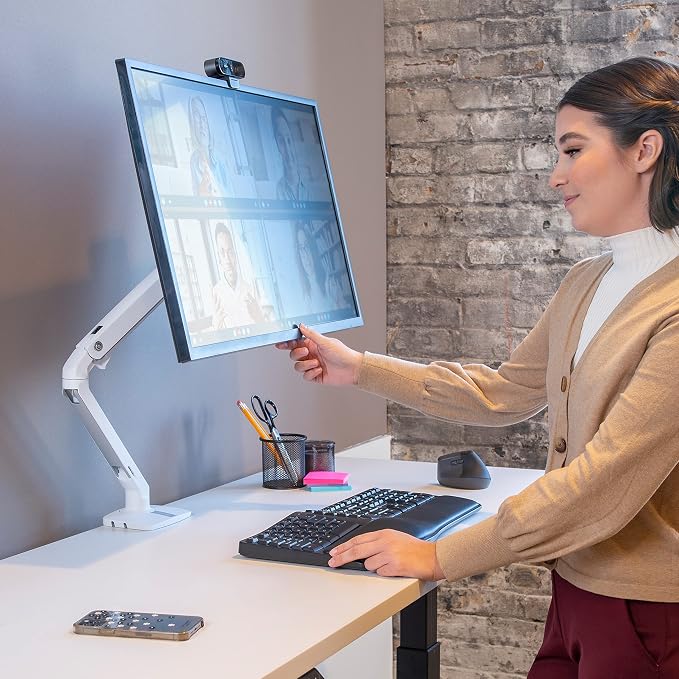 Ergotron – MXV Single Monitor Arm, VESA Desk Mount – for Monitors Up to 34 Inches, 7 to 20 lbs – White - Image 6