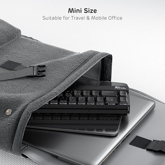 RK ROYAL KLUDGE F68 60% Foldable Low Profile Wireless Mechanical Keyboard | Extremely Portable Wireless Keyboard with Aluminum Body, Built-in Stand Holder, 68 Keys Foldable Compact Keyboard BT5.0 - Image 4