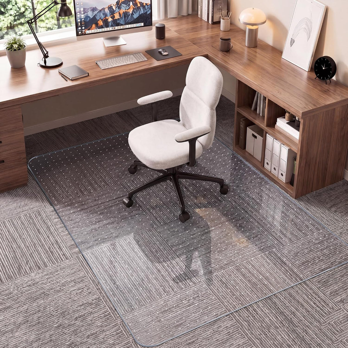 Office Chair Mat for Carpet, 36"×48" Heavy-Duty Clear Desk Floor Mat for Low Pile Carpets, Non-Slip PVC Carpet Protector Mat for Home, Office, Gaming Room, Smooth Glide, Easy to Clean by LeapYouth