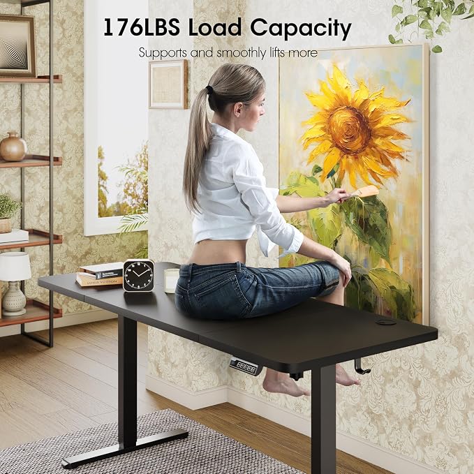 Monomi Large Electric Standing Desk 71“x31.5“ Height Adjustable,Black | Sit Stand Up Desk for Home Office,Ergonomic Computer desk with Memory Preset and Anti-Collision,Headphone Hook - Image 5
