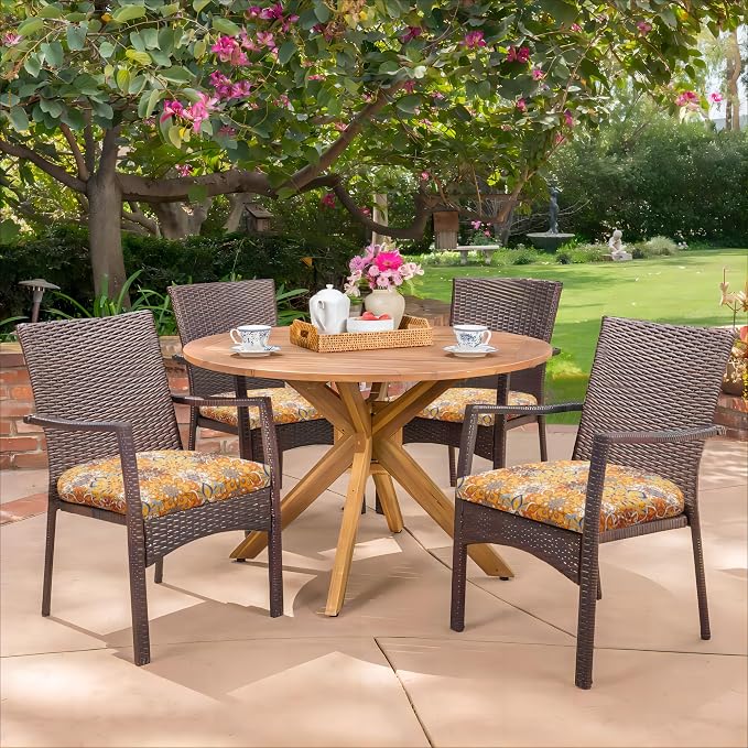 HARBOREST Outdoor Chair Cushions Set of 4, Water Resistant Patio Chair Cushions with Ties, Outdoor Seat Cushions for Patio Furniture, 17"x16"x2", Blooming - Image 7
