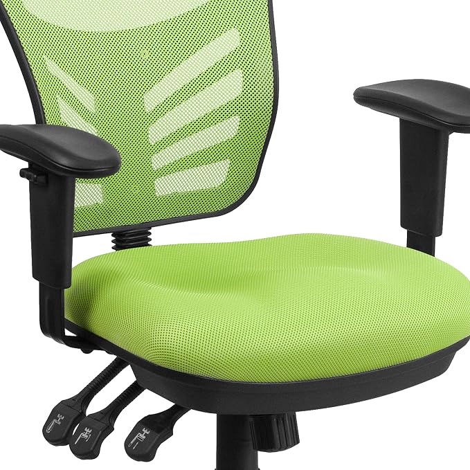 Flash Furniture Mid-Back Green Mesh Multifunction Executive Swivel Ergonomic Office Chair with Adjustable Arms - Image 9
