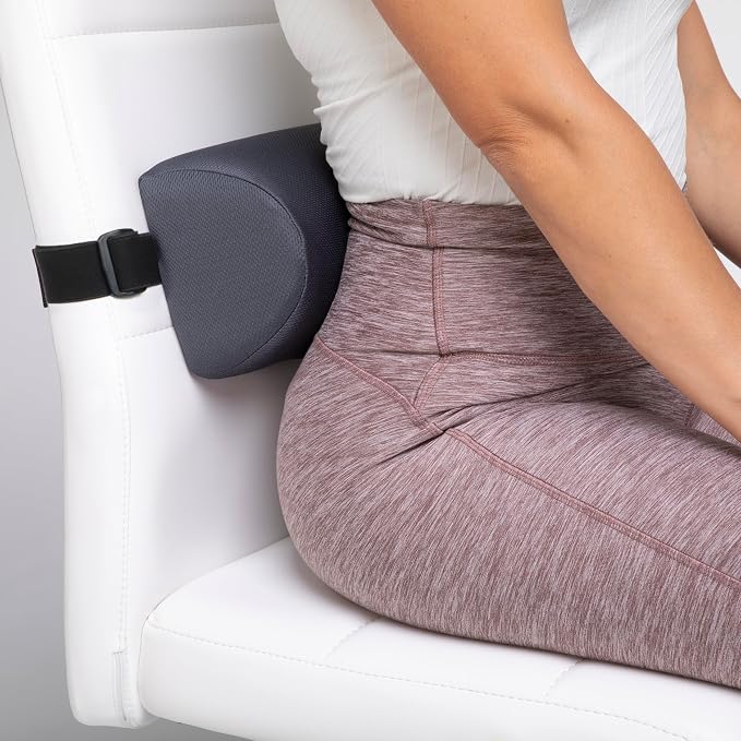 OPTP The Original McKenzie D-Section Lumbar Roll – Large, Firm Density | USA-made low back lumbar support pillow for office and travel, preferred by physical therapists, 4 1/4" D x 5 1/2" H x 11" L - Image 4