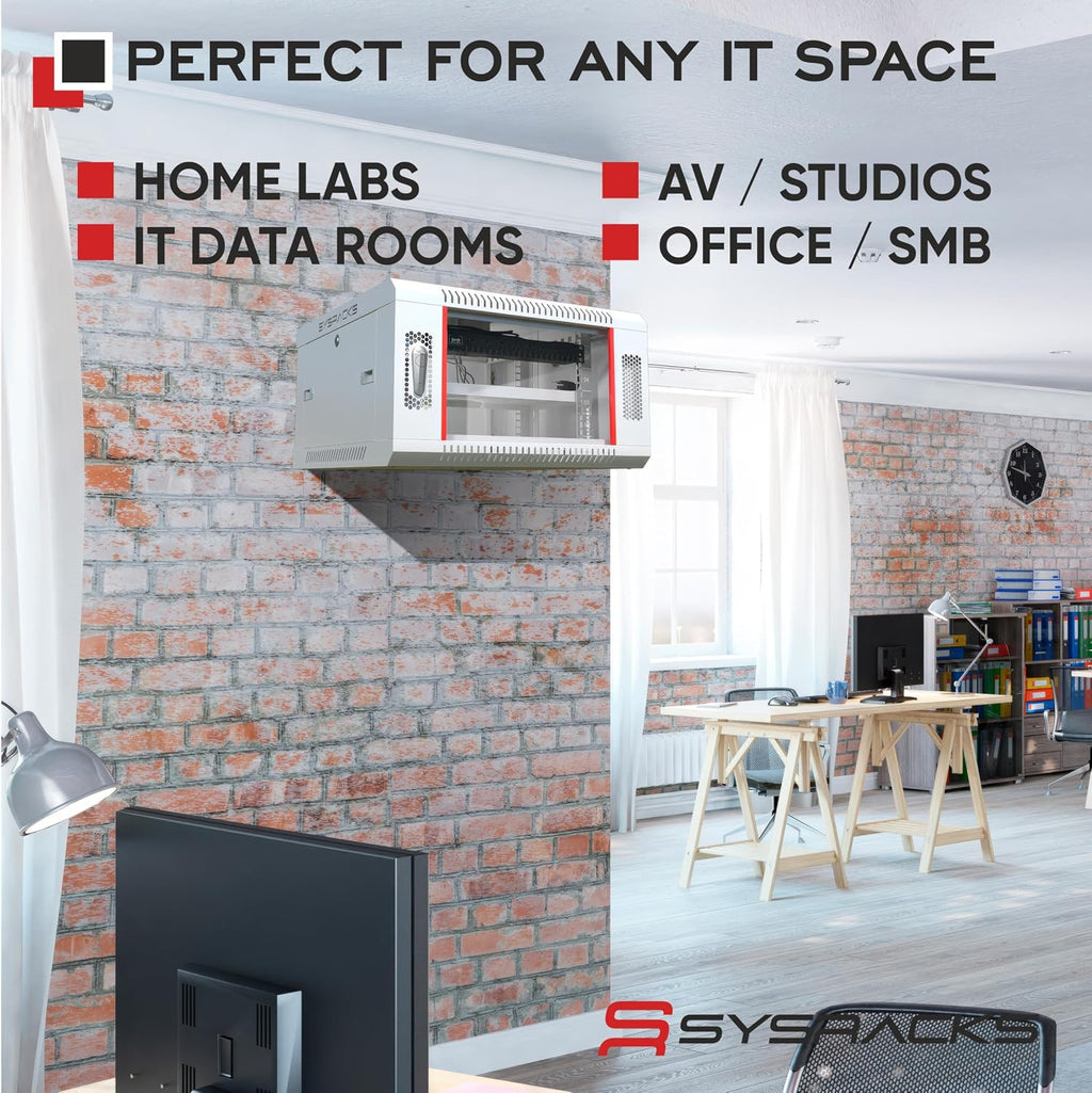 Sysracks 9U Wall Mount Server Rack Cabinet, 18-Inch Deep, Gray - Image 9