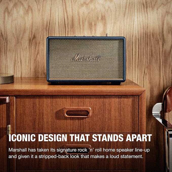 Marshall Acton III Bluetooth Home Speaker - Loud Stereo Sound with Bass and Treble Controls | Plug-in Powered | 3.5mm Aux Input - Midnight Blue - Image 5
