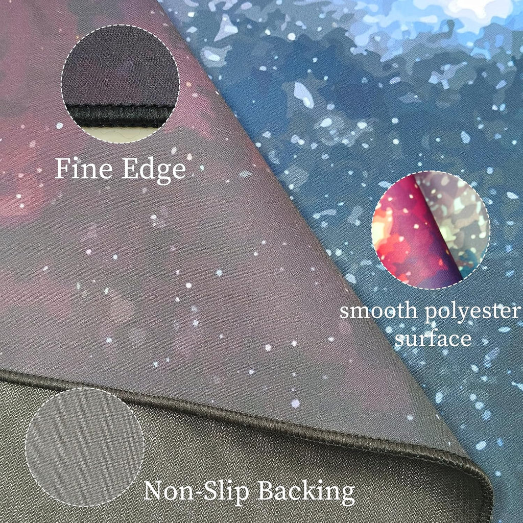 USTIDE Large Gaming Chair Mat Soft Non-Slip Low-Pile Outer Space Rug Washable Starry Sky Floor Mat for Bedroom Living Room Noise Reducing Carpet for Kids Teen Adults 51"x51" - Image 6