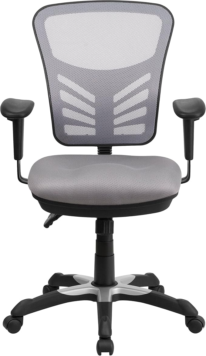 Flash Furniture Mid-Back Gray Mesh Multifunction Executive Swivel Ergonomic Office Chair with Adjustable Arms | Adjustable Armrests, 360° Swivel, Height Adjustable, Commercial Grade - Image 7