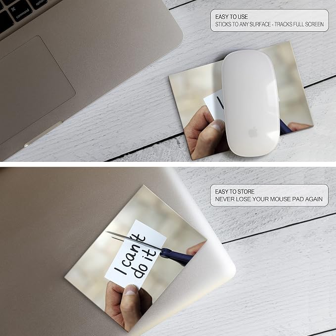 Mouse Pad Adhesive Bottom - Sticks to Any Surface - Portable - Webcam Covers and Screen Cleaner Included (CAN DO IT) - Image 6