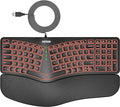 Arteck Split Ergonomic Keyboard with Palm Rest, USB Wired Backlit Keyboard by ARTECK